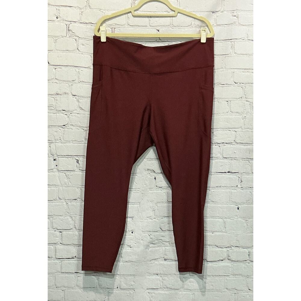 Old Navy Active Women's Burgundy Powersoft High-Rise Leggings (Size 2X)